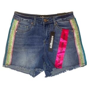 NWT Rainbow Jean Shorts